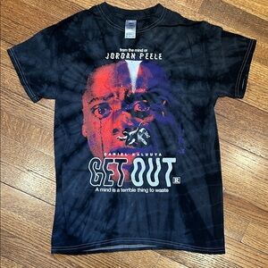 Get Out (2017) Black/Grey Tie-Dye Graphic Unisex T-Shirt - NWOT, Size Small